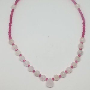 Pink Sapphire & Rose Quartz Necklace